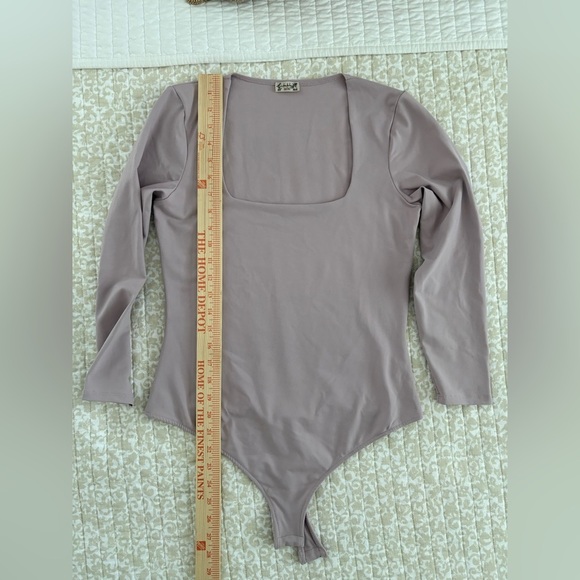 Free People Truth Or Square Bodysuit Silverberry Lilac 3/4 Sleeve | M - Picture 11 of 16